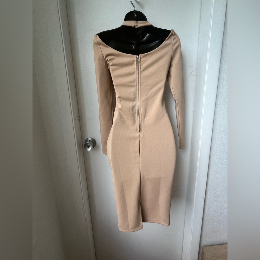 Tiger Mist Rise LONG SLEEVE CUT OUT SHOULDER BODYCON DRESS size S - Picture 3 of 11